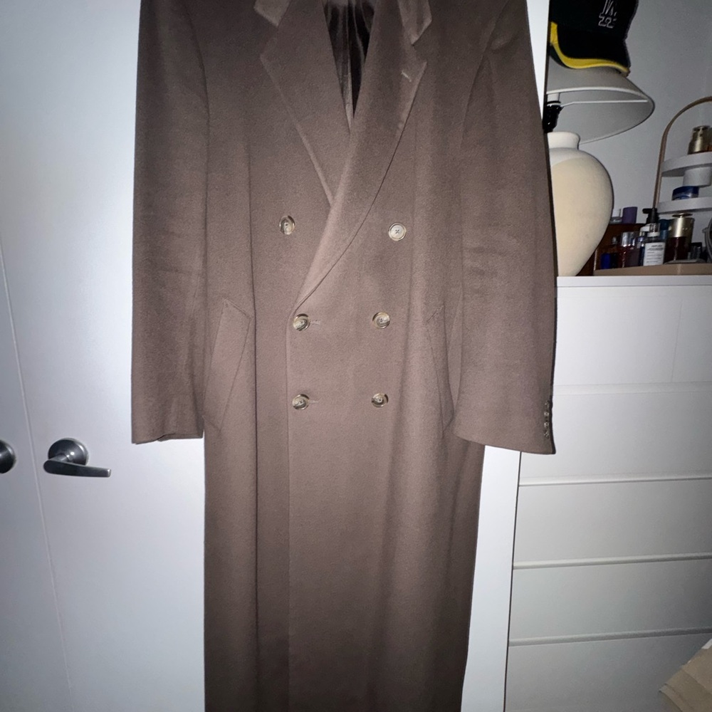 Saks Fifth Avenue Men's Tan Double-Breasted Trench Coat